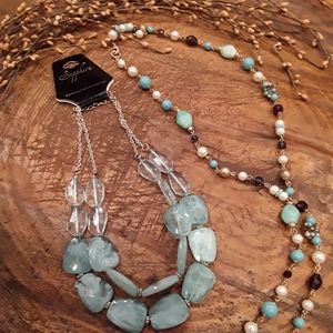 💎Lovely aqua necklaces set of 2💎